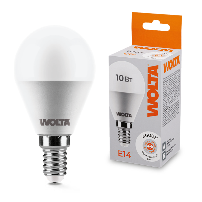 Lampa LED glob WOLTA 25S45GL10E14 G45 10 W 4000K E14