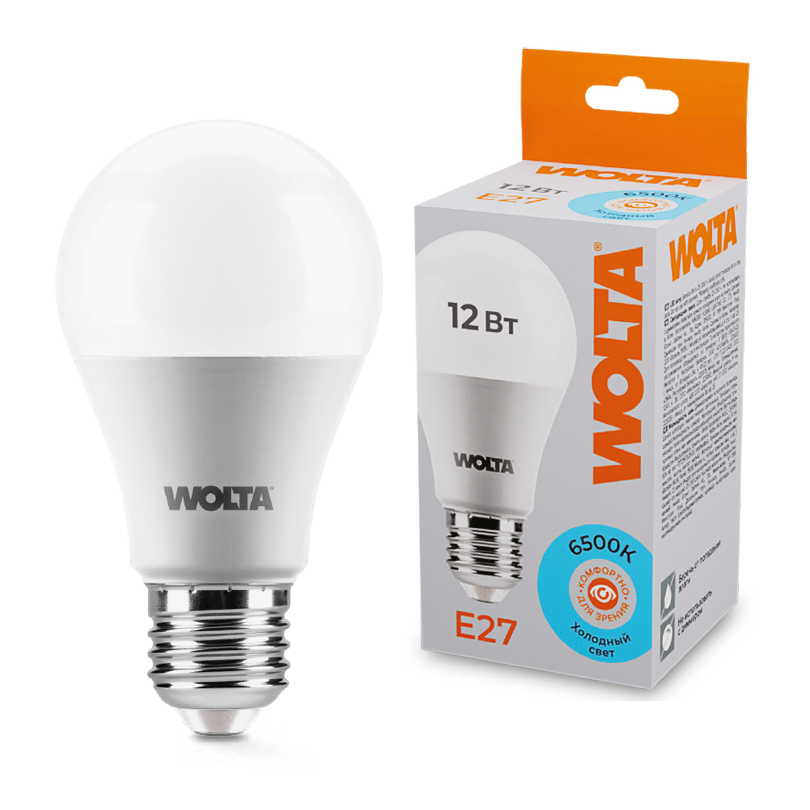 Світлодіодні лампи WOLTA 25W60BL12E27 A60 12 Вт 6500К E27