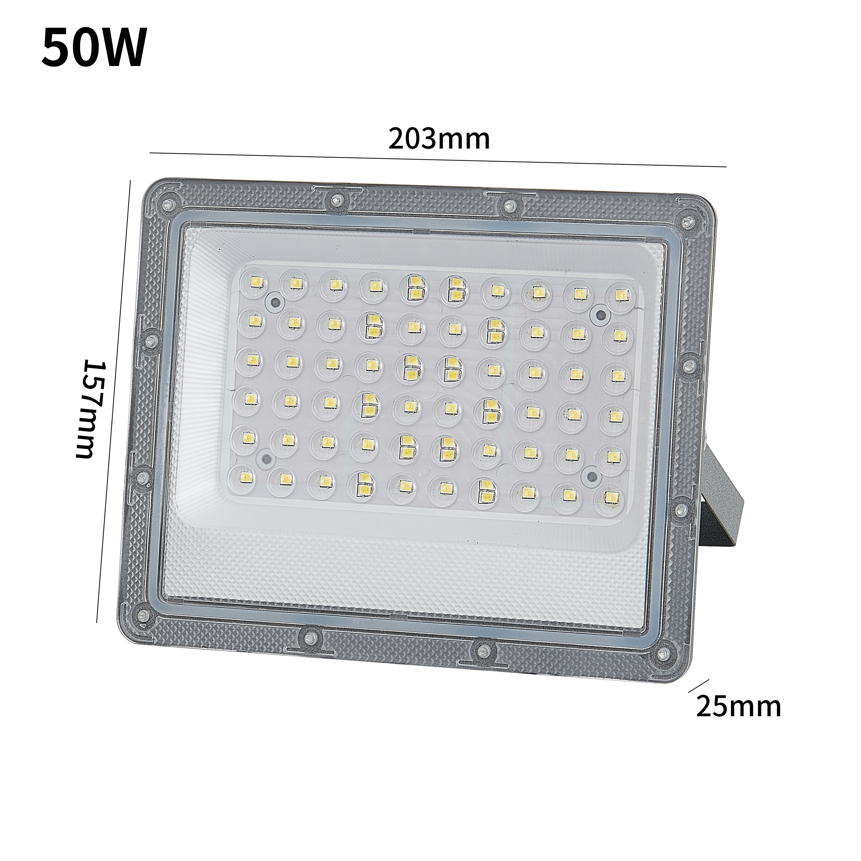 Прожектор світлодіодний 50W AC85-265V 6500K 90-100LM/W, 203*157*25, Grey IP66(50)(TR0336-2602)