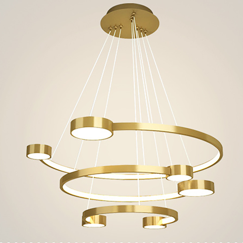 Светильник подвесной светодиодный 80W 185-265V Tri-Color 40-60-80см Gold(1)(TR0370-0177)