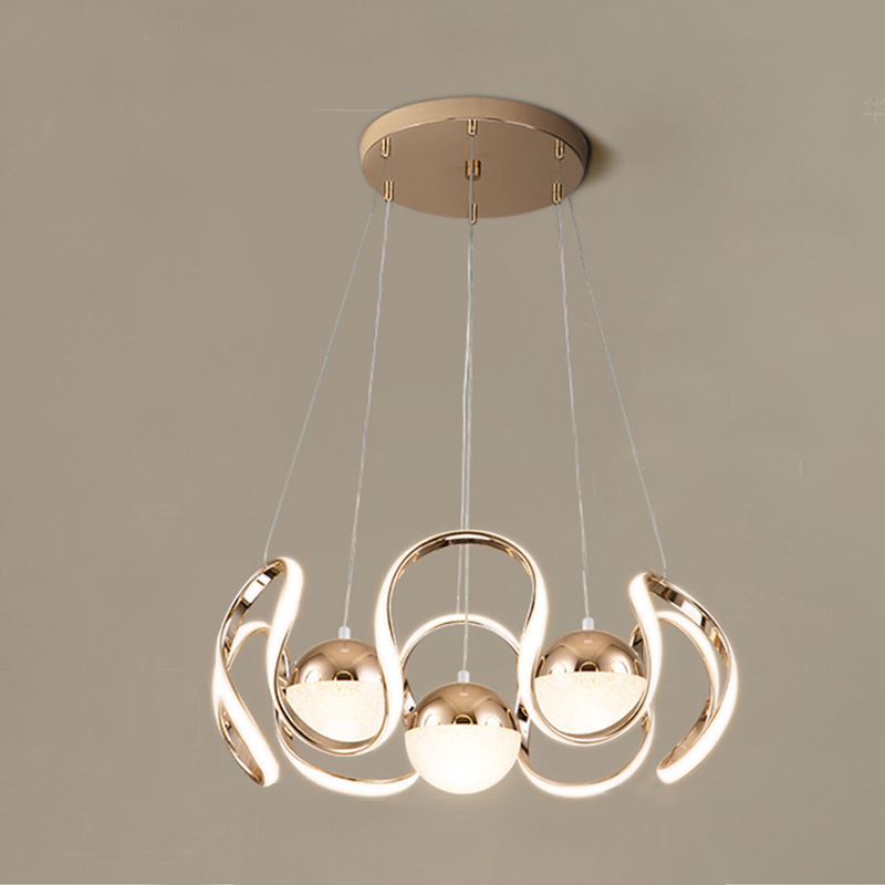 Светильник подвесной светодиодный 80W 185-265V Tri-Color 3Ball+50см Gold(1)(TR0370-0179)