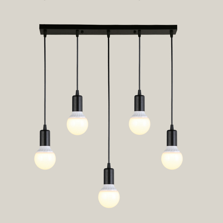 Lumină suspendată Max60W*E27 85-265V Black 1.2m Wire E27*5(TR0370-0808)