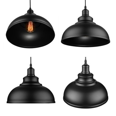Lumină suspendată E27 85-265V Metal+Sfoară 35 cm Negru (10)(TR0370-0902)