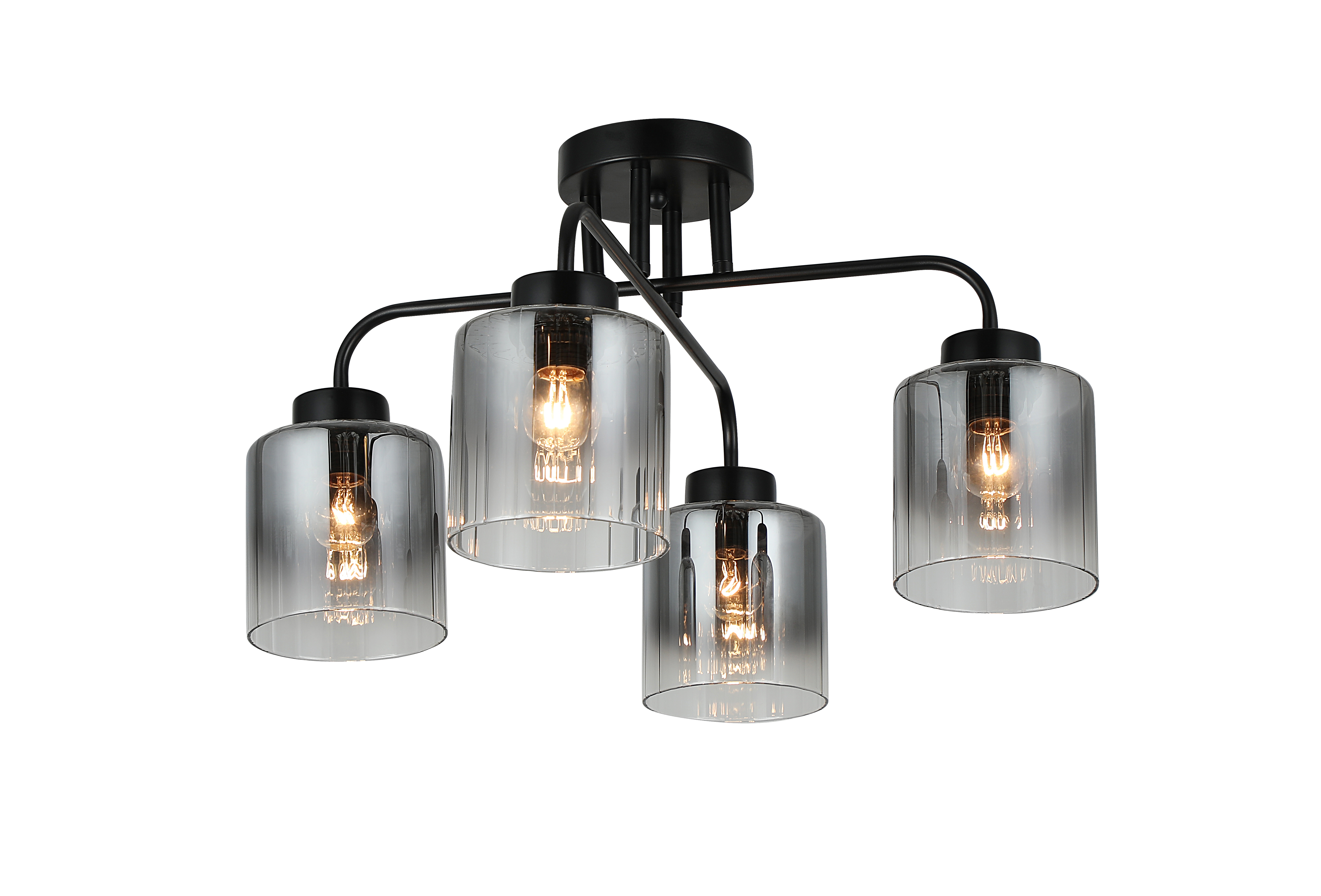 Lampă 4 capete E27*4*40W ∅520*H300 Matte Black(4)(tr0370-2698)