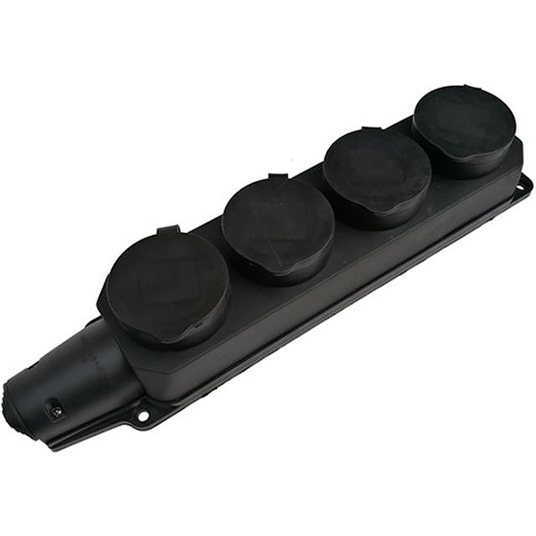 Розетка чотиримісна з загл. каучук 2Р+РЕ 16А 220В IP44 (40)(TR0612-1004)