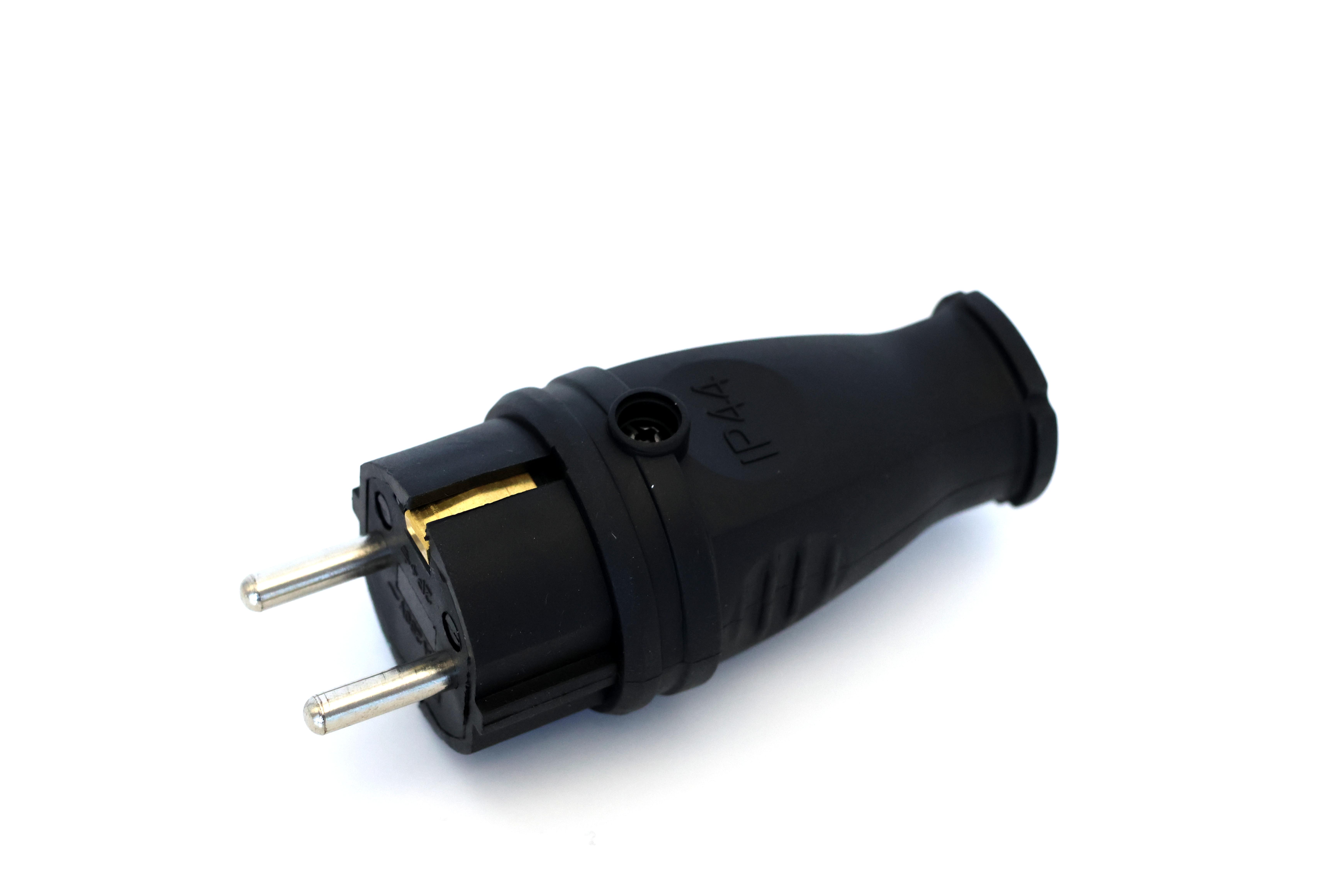 Priză dreaptă cauciuc 2P+PE 16A 250V IP44 (200)(TR0612-1011)