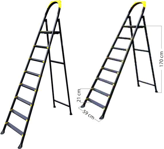 Scara pentru casă LEO-8 7+1 trepte profil de oțel max. 150 kg Eurostep(11008)(TR1028-1008)