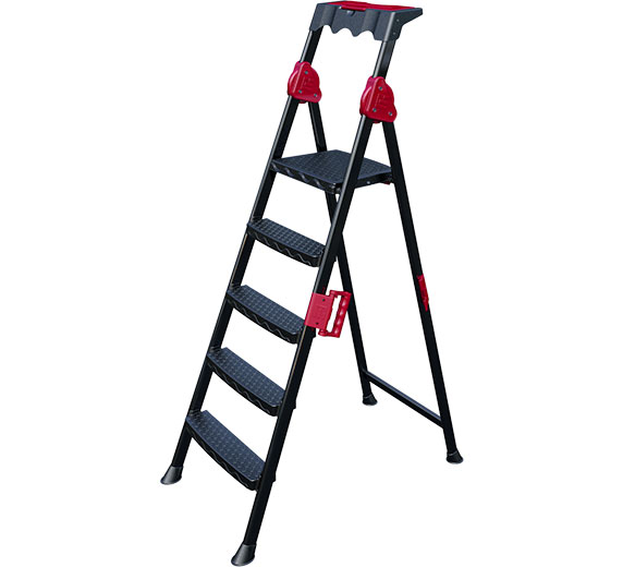 Стремянка c широкой платформой Mensa Plus 4+1 ступени макс.150 кг Eurostep(14005)(TR1028-1105)