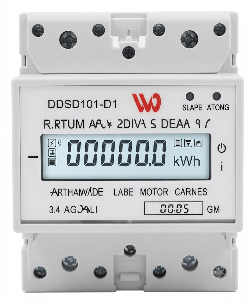 Contor monofazat pe șină DIN 5(60)A 220V LCD Display (4,5 module)(TR1105-2508)