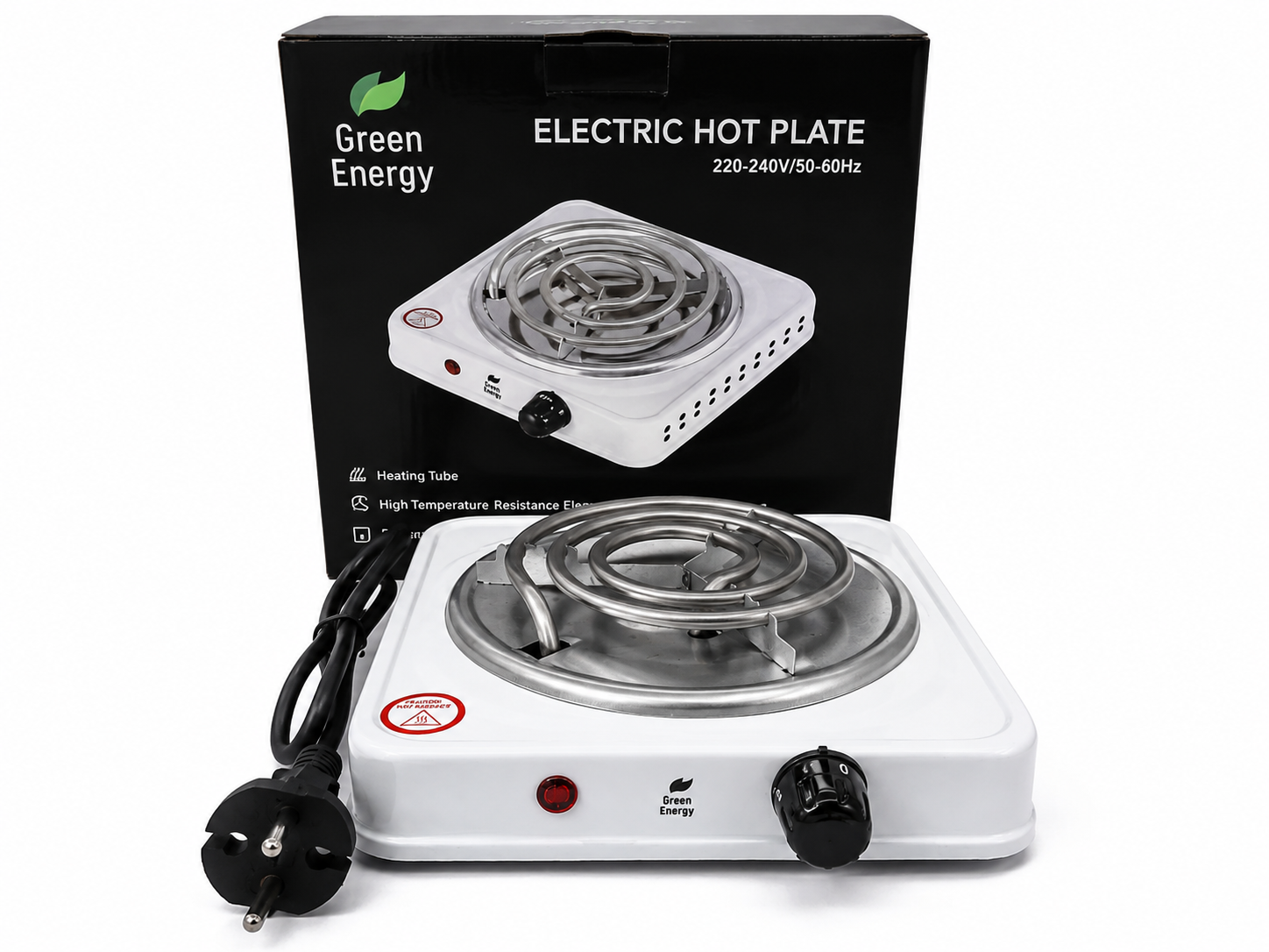 Plită electrică cu o zonă EPS1 230 V, 1 kW, spirală D-140 mm, albă, TReenEnergy(TR2504-2501)