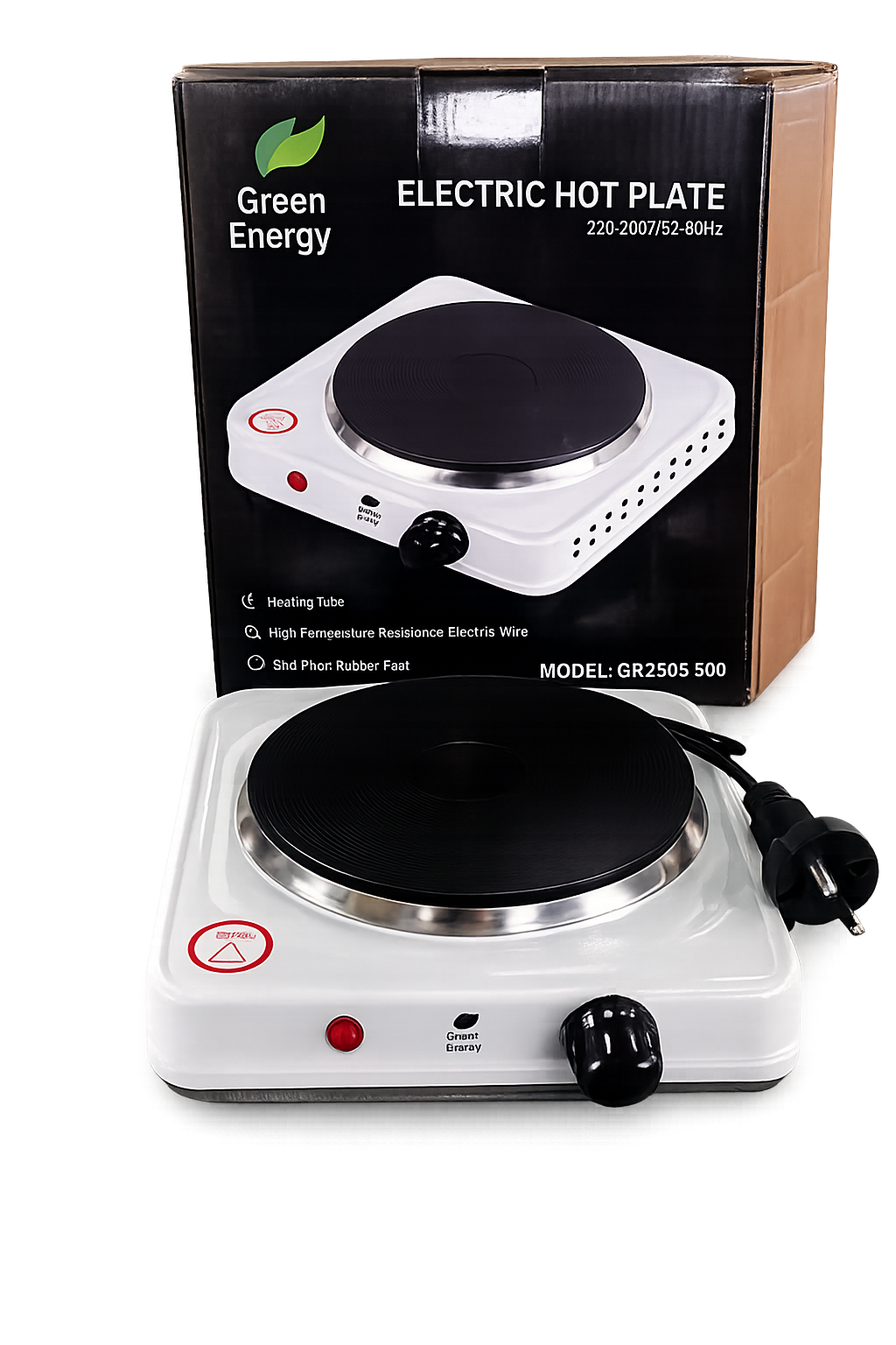 Plită electrică cu o zonă EPD1 230 V, 1 kW, disc D-155, albă, TReenEnergy(TR2504-2503)