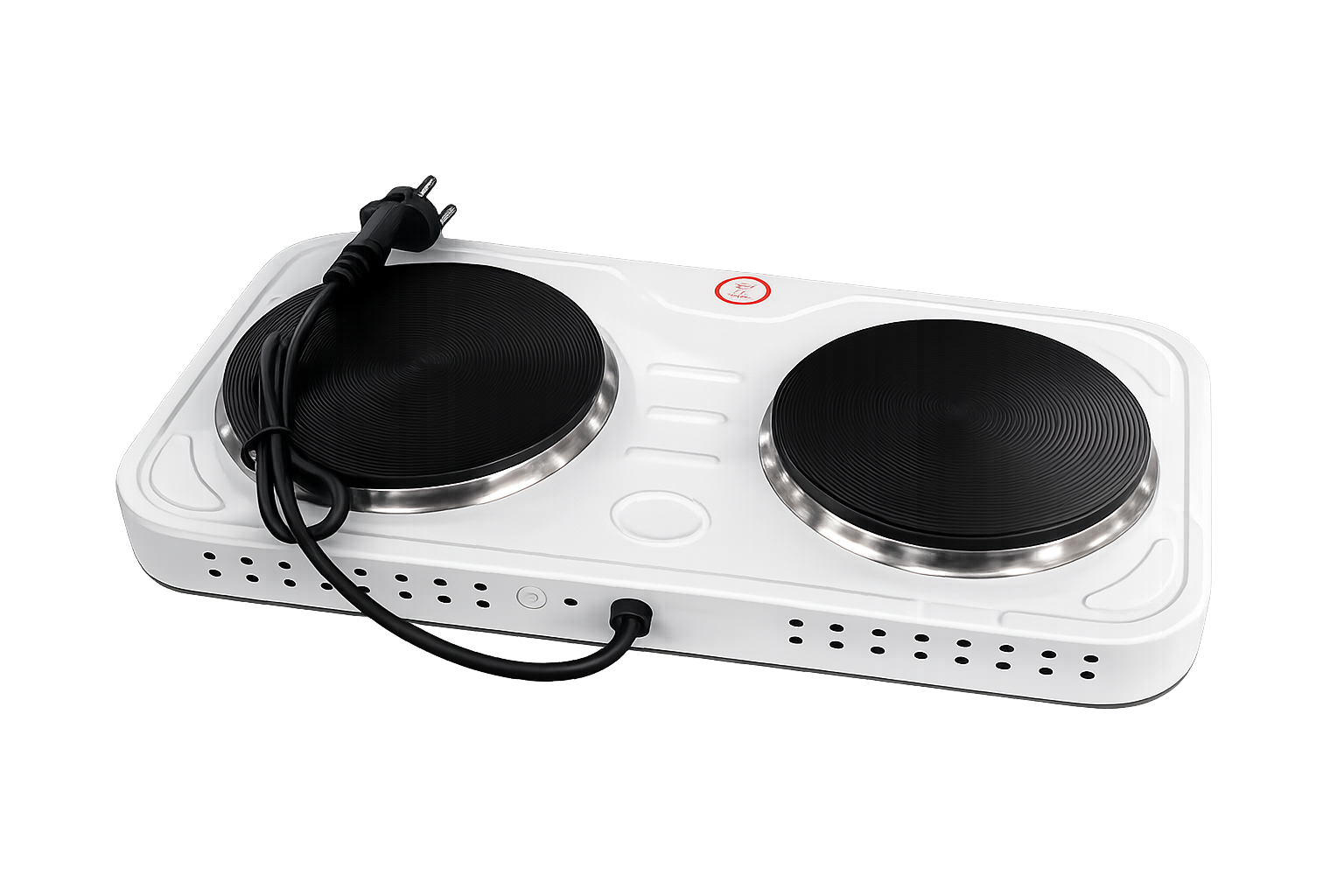 Plită electrică cu două zone EPD2 230 V, 2×1 kW, disc D-155, alb, TReenEnergy(TR2504-2504)